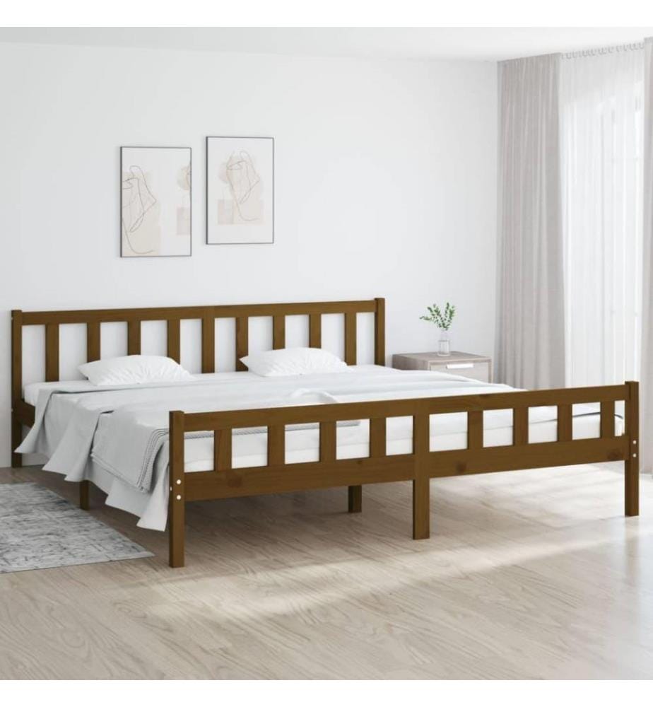 Massivholzbett Honigbraun 200x200 cm