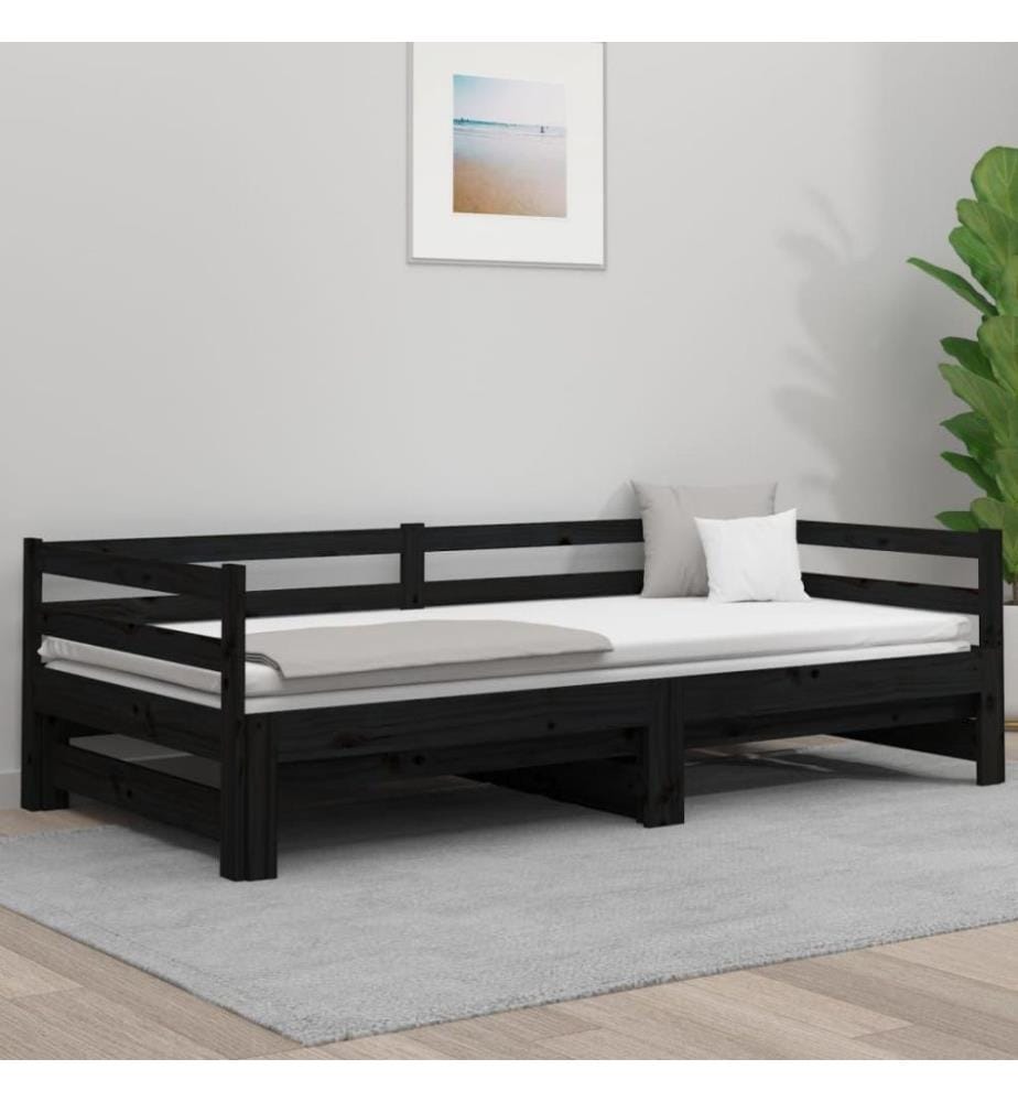 Lit coulissant 2x(90x190) cm Bois de pin massif