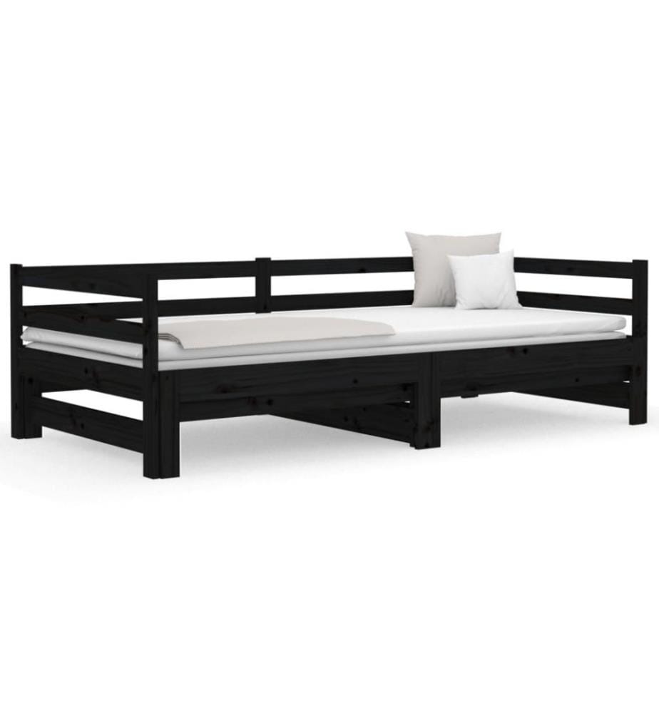 Lit coulissant 2x(90x190) cm Bois de pin massif