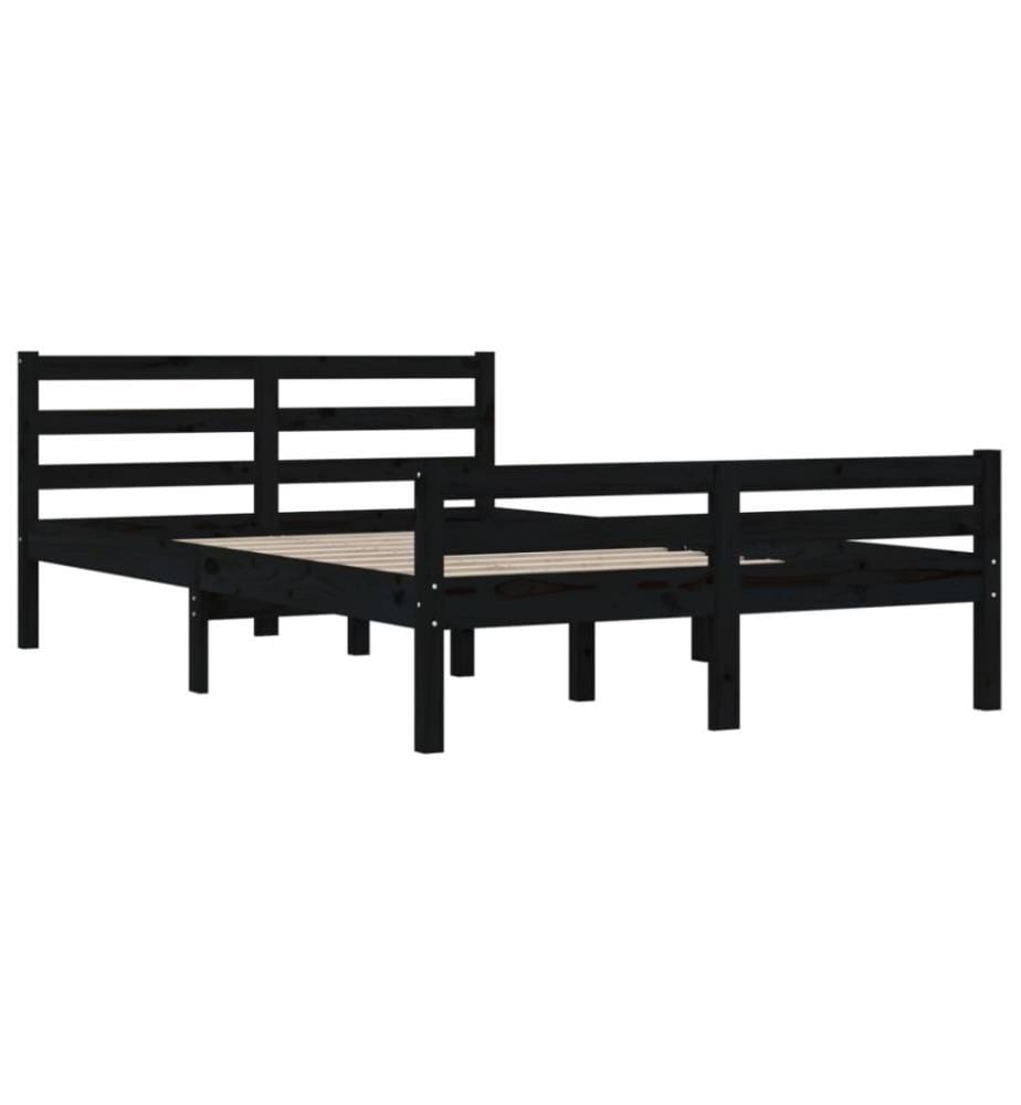 Massivholzbett Schwarz 140x190 cm