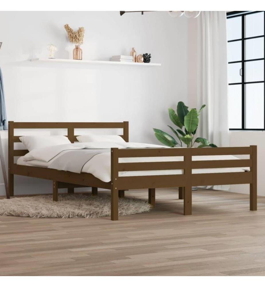 Massivholzbett Honigbraun 150x200 cm 5FT King Size