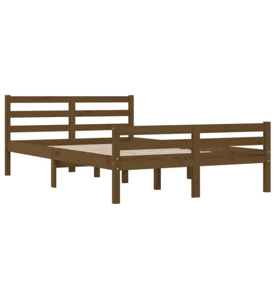Massivholzbett Honigbraun 150x200 cm 5FT King Size