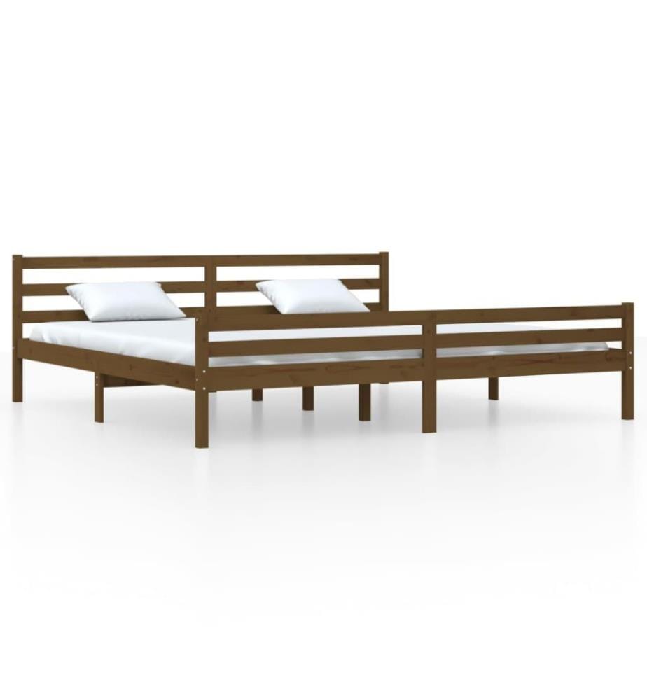 Cadre de lit Marron miel Bois massif 200x200 cm
