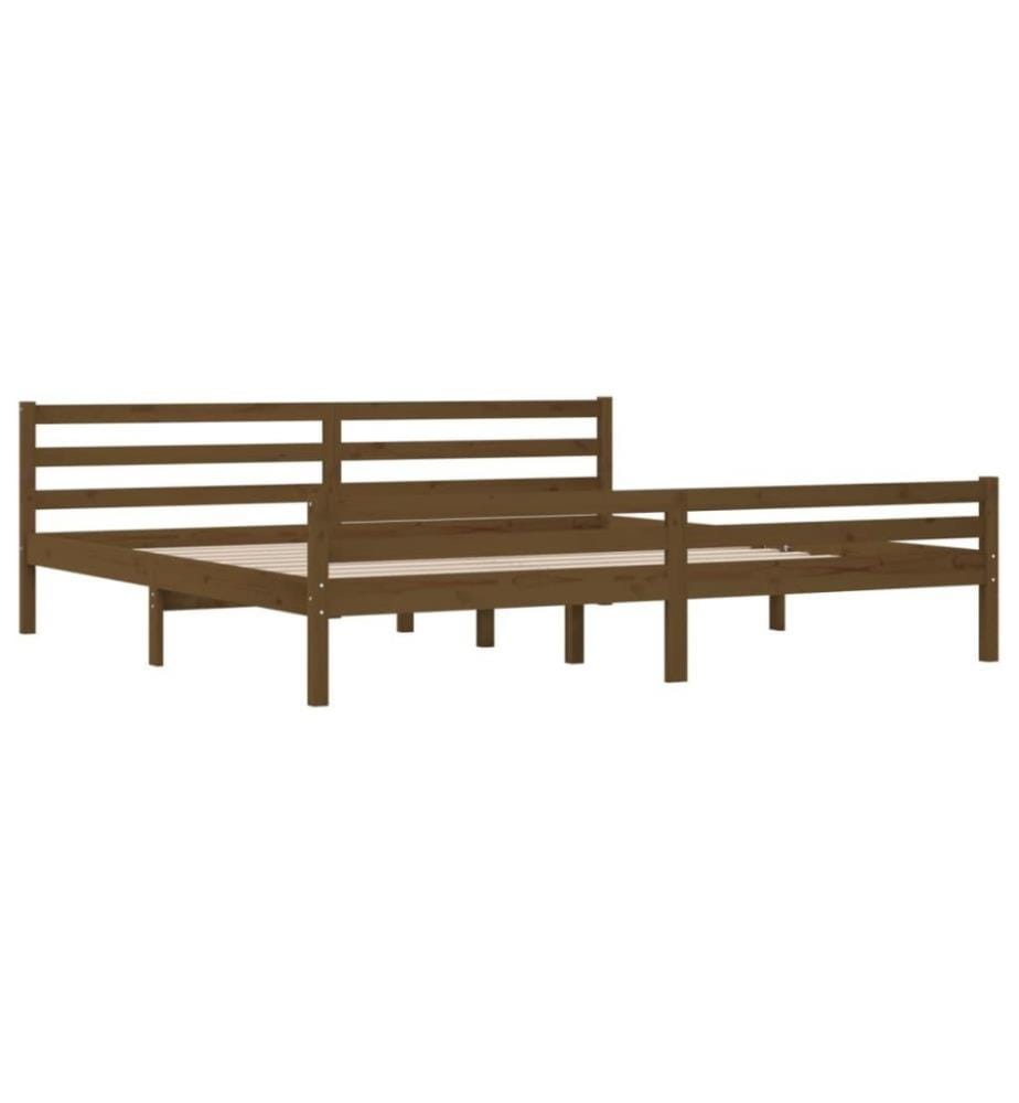 Cadre de lit Marron miel Bois massif 200x200 cm