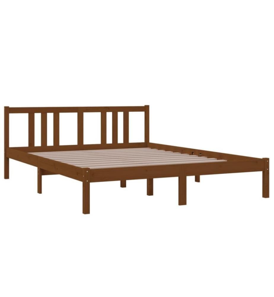 Massivholzbett Honigbraun 150x200 cm 5FT King Size