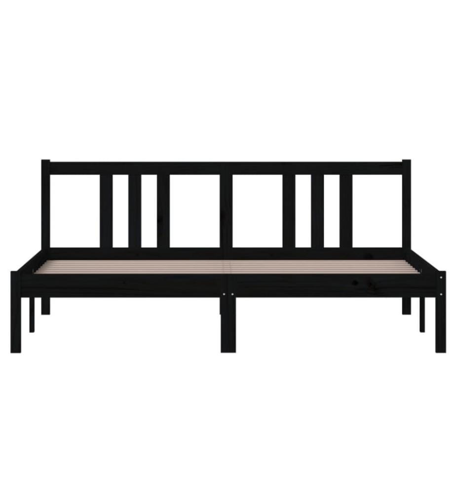 Massivholzbett Schwarz 160x200 cm