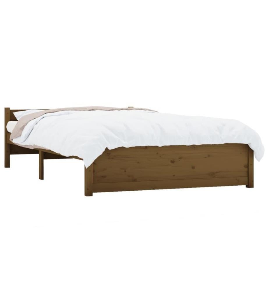 Massivholzbett Honigbraun 135x190 cm 4FT6 Double