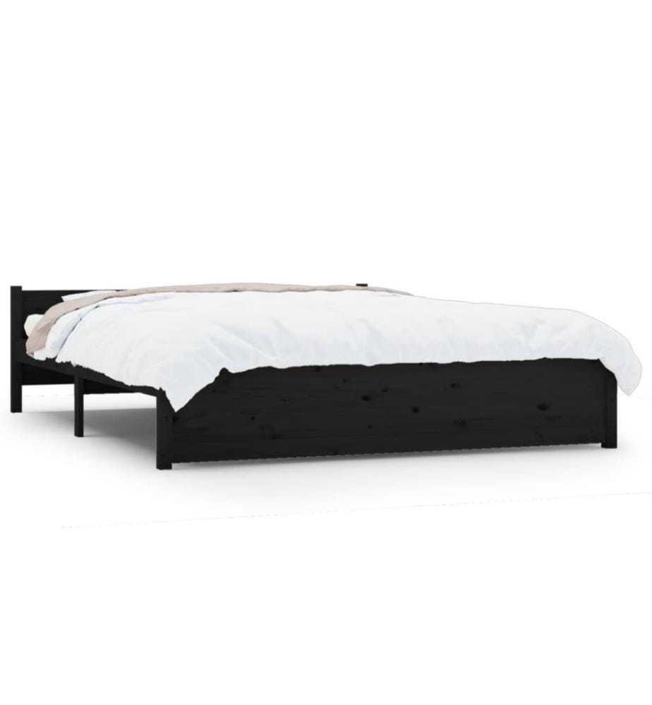 Massivholzbett Schwarz 150x200 cm 5FT King Size