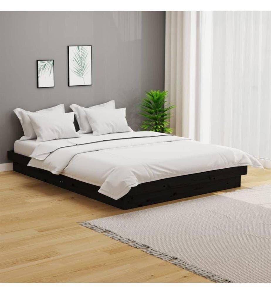 Massivholzbett Schwarz 120x190 cm 4FT Small Double