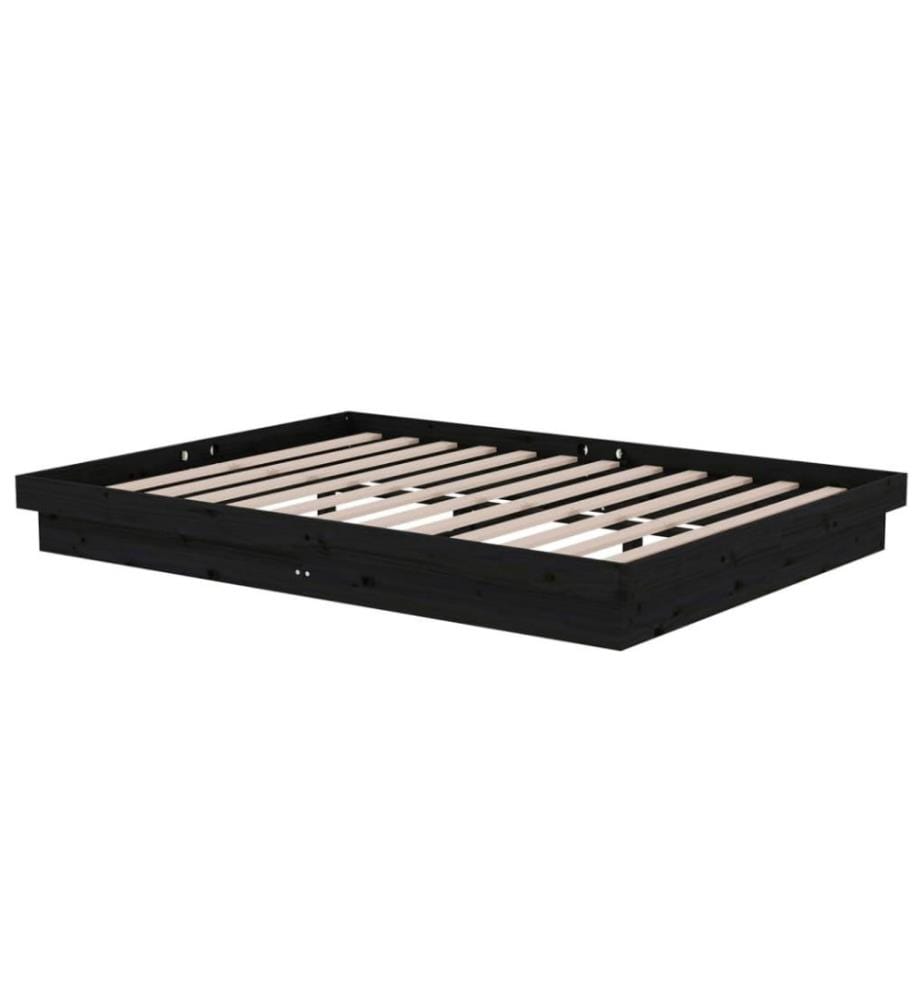Massivholzbett Schwarz 135x190 cm 4FT6 Double