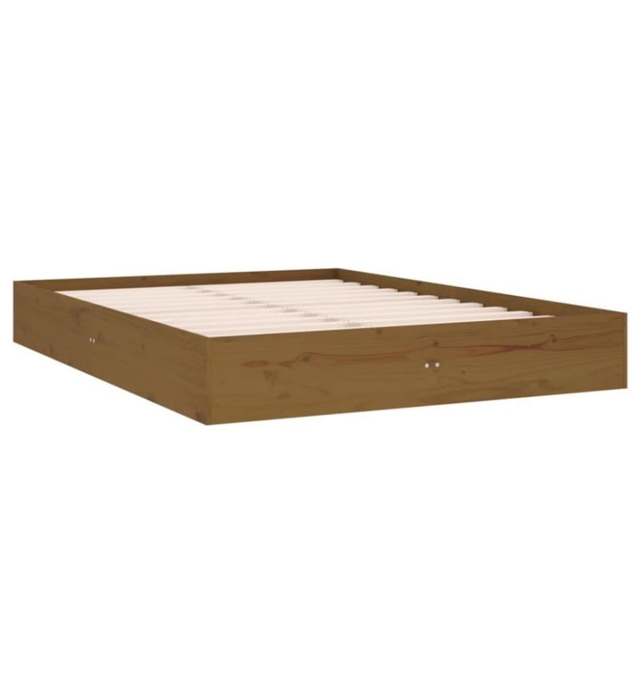 Massivholzbett Honigbraun 135x190 cm 4FT6 Double