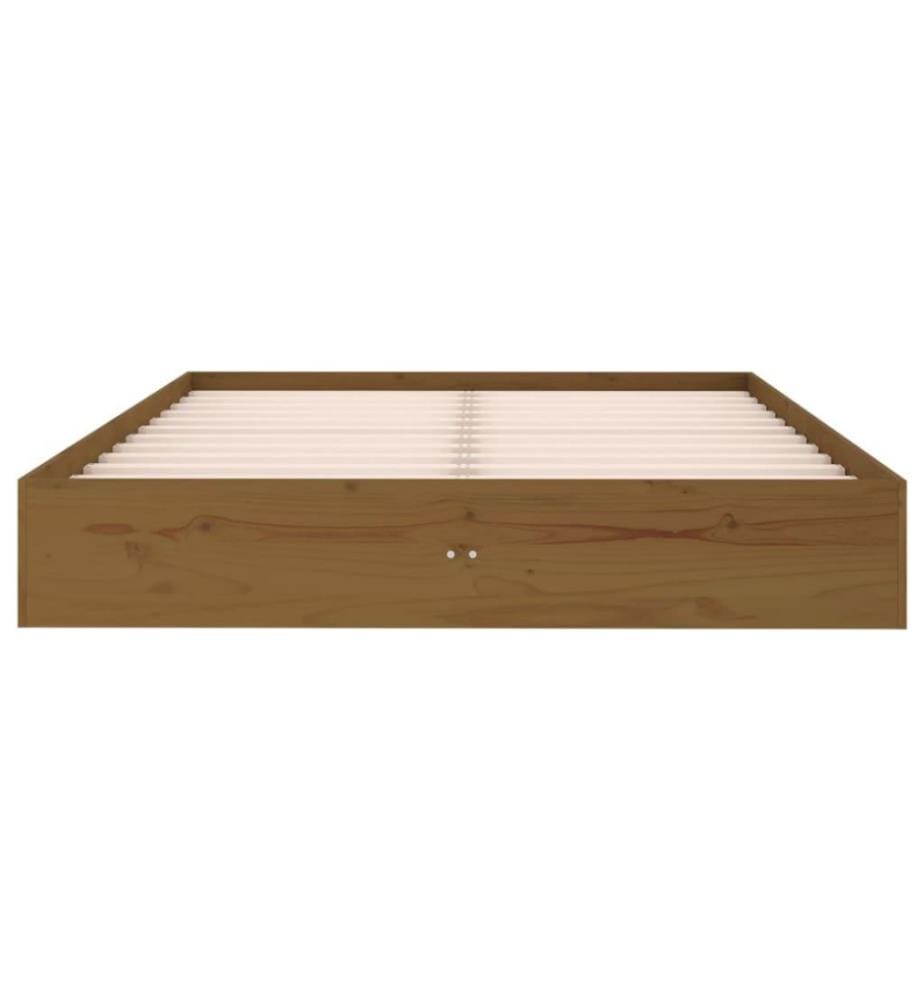 Massivholzbett Honigbraun 135x190 cm 4FT6 Double