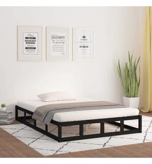 Massivholzbett Schwarz 120x200 cm