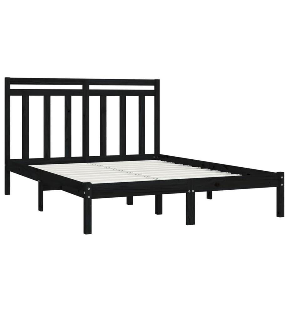 Massivholzbett Schwarz 150x200 cm