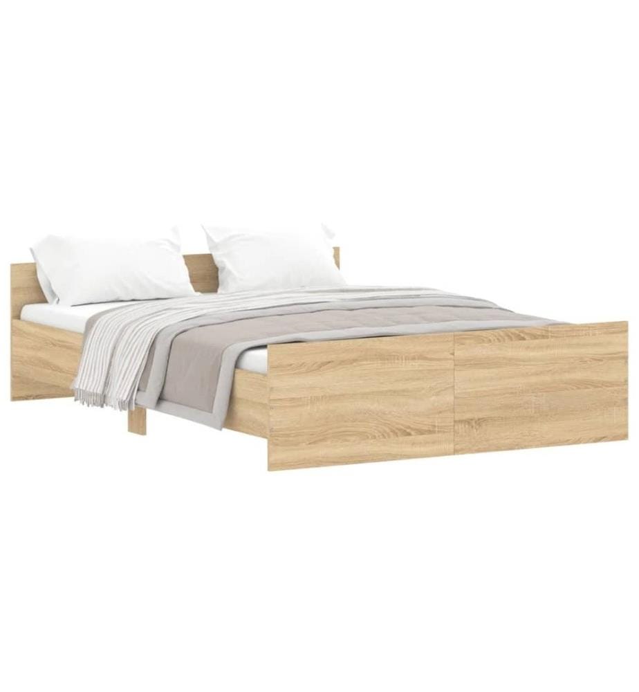Bettgestell mit Kopf- und Fussteil Sonoma-Eiche 135x190 cm