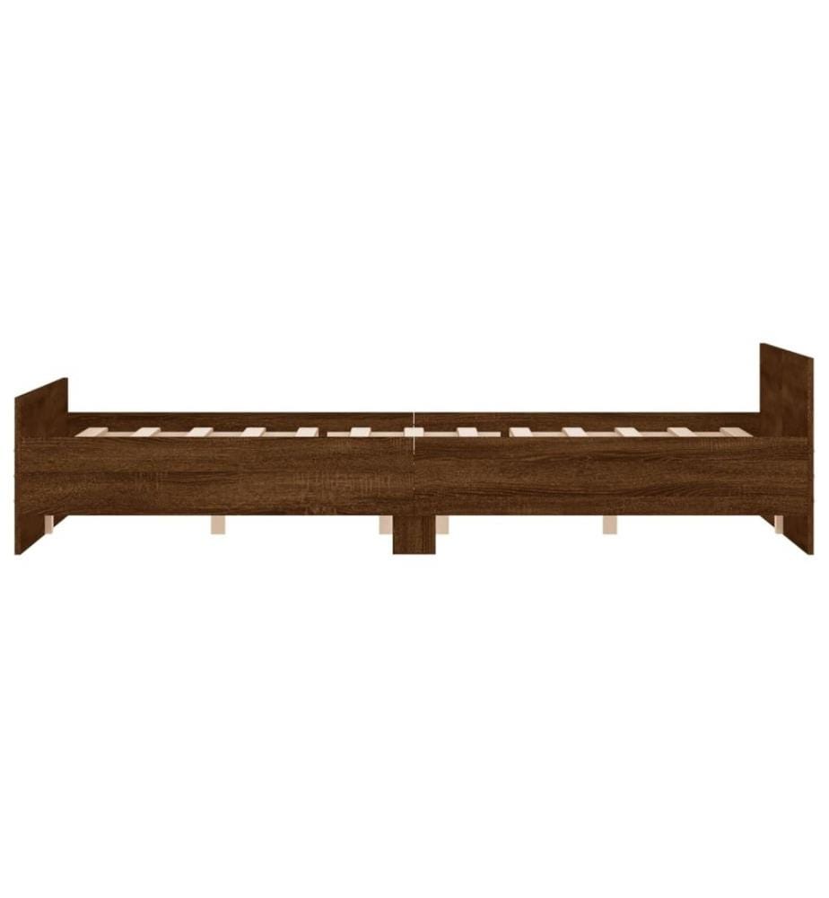 Bettgestell mit Kopf- und Fussteil Braun Eiche-Optik 150x200 cm