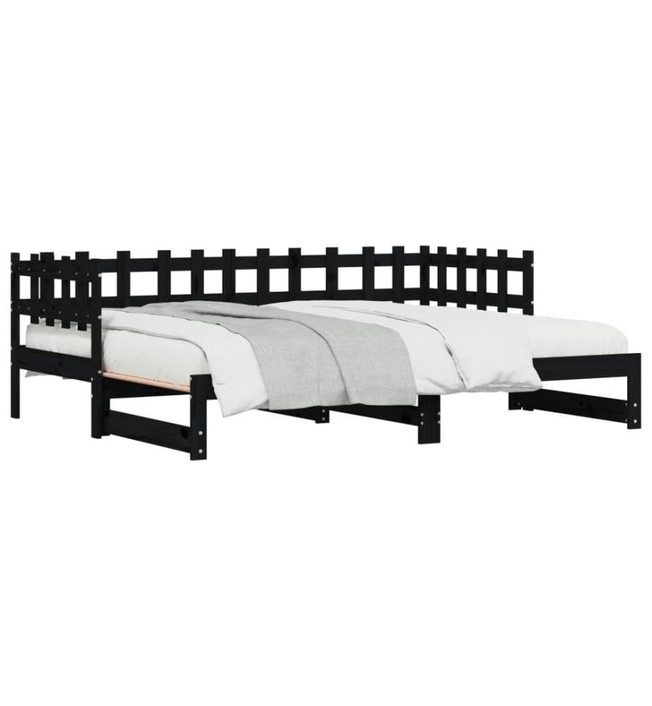 Lit coulissant 2x(90x190) cm Bois de pin massif