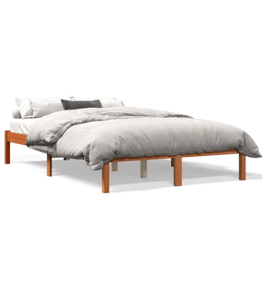 Cadre de lit cire marron 120x190 cm bois de pin massif
