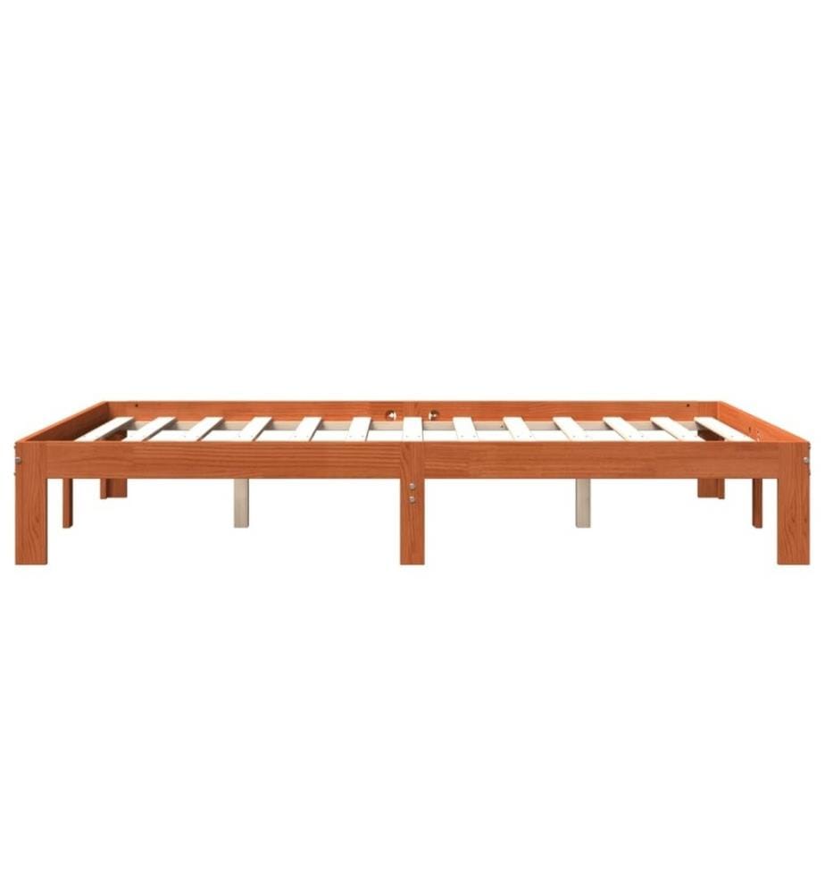 Cadre de lit cire marron 120x190 cm bois de pin massif