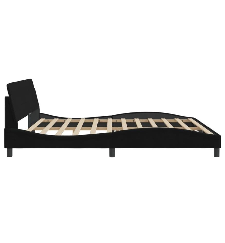 Bettgestell mit Kopfteil Schwarz 200x200 cm Samt