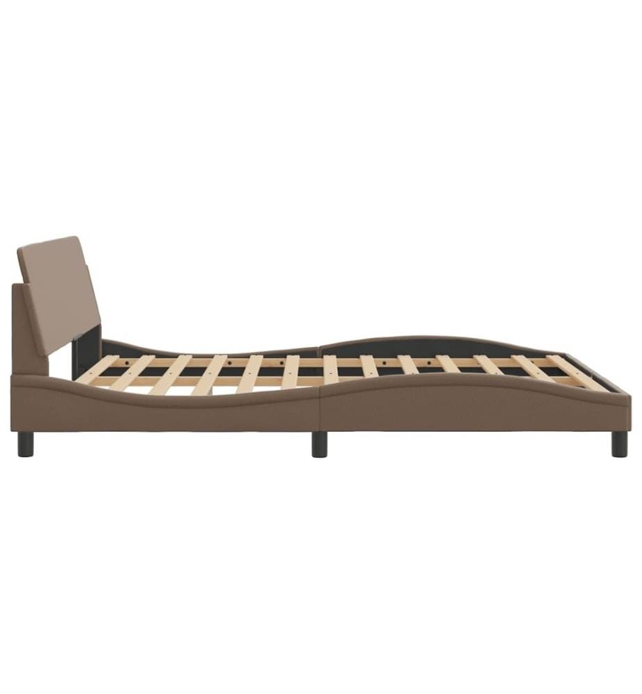 Bettgestell mit Kopfteil Cappuccino-Braun 160x200 cm Kunstleder