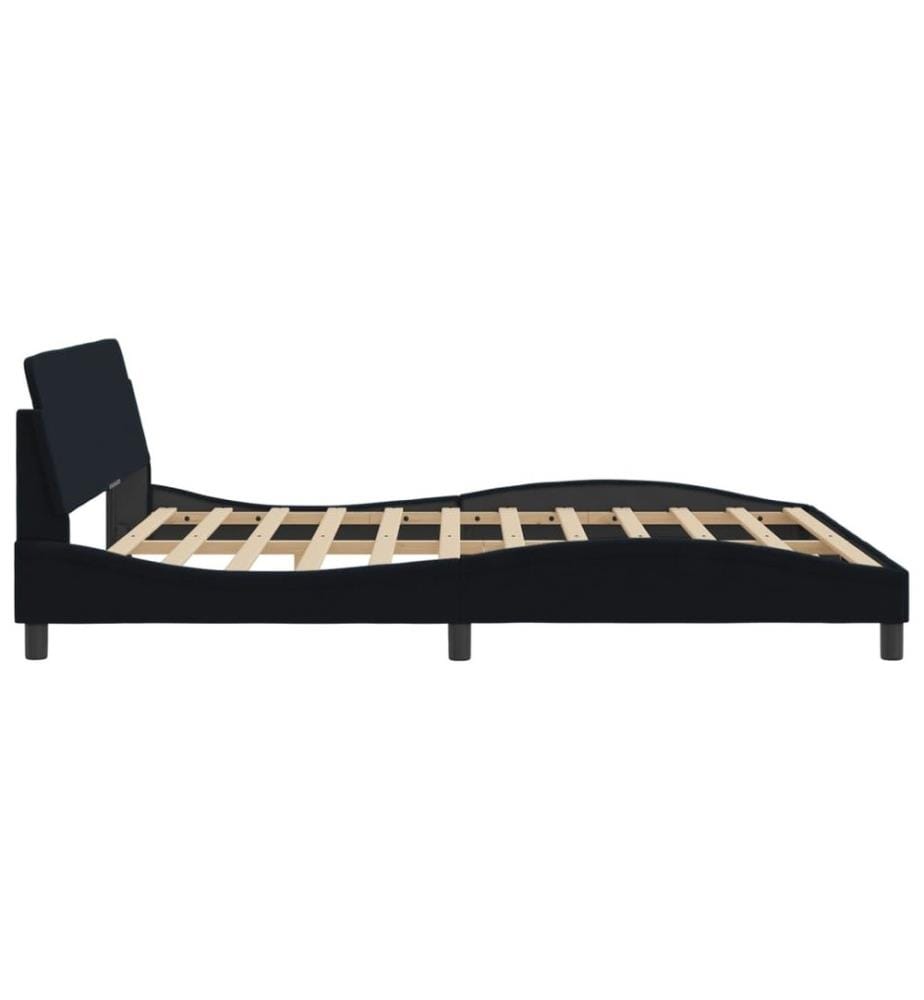 Bettgestell mit Kopfteil Schwarz 180x200 cm Samt