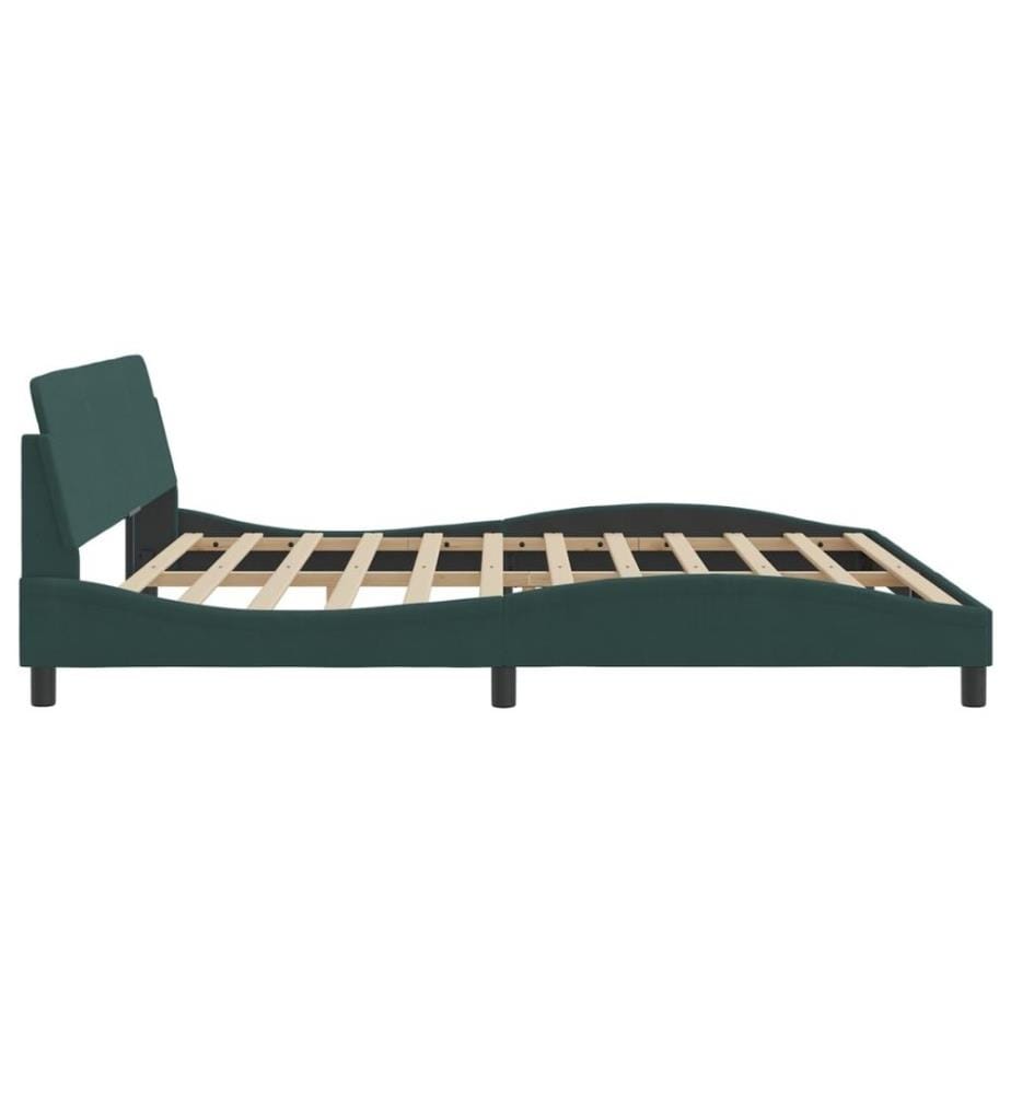 Bettgestell mit Kopfteil Dunkelgrün 200x200 cm Samt
