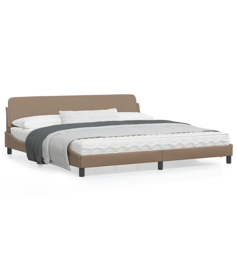 Bettgestell mit Kopfteil Cappuccino-Braun 200x200 cm Kunstleder