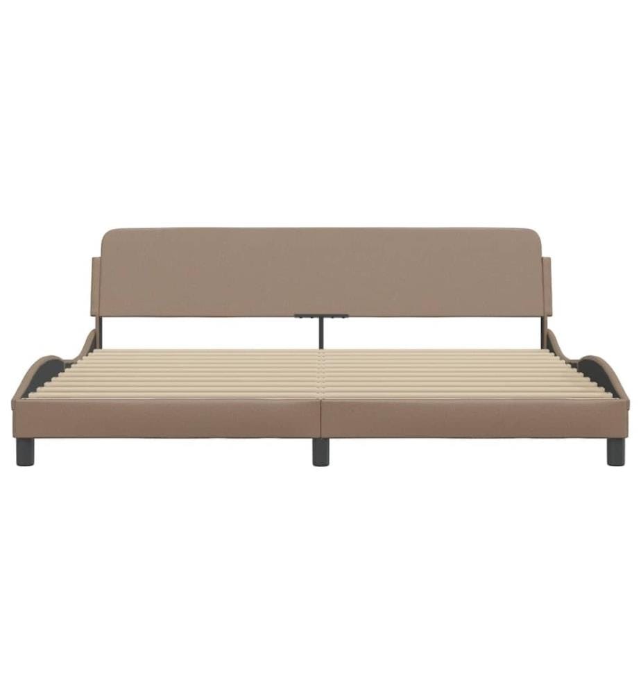 Bettgestell mit Kopfteil Cappuccino-Braun 200x200 cm Kunstleder