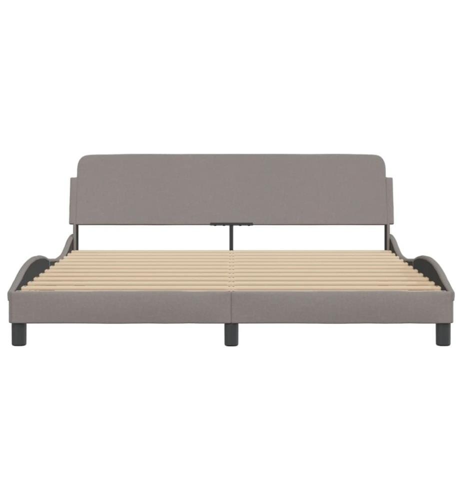 Bettgestell mit Kopfteil Taupe 180x200 cm Stoff