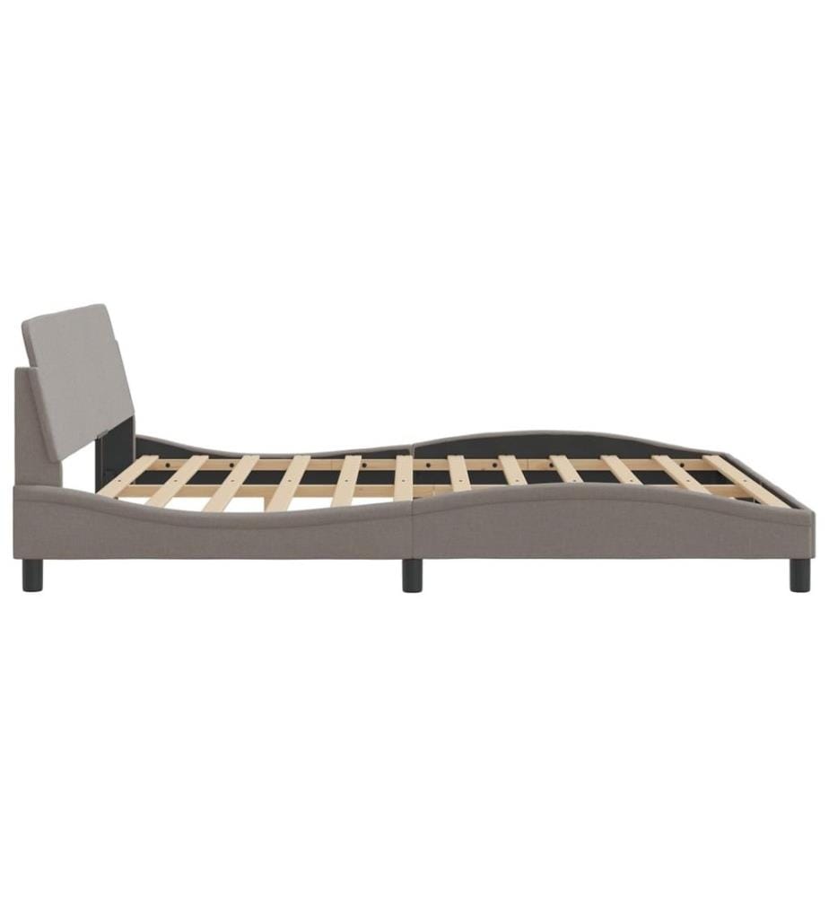Bettgestell mit Kopfteil Taupe 180x200 cm Stoff