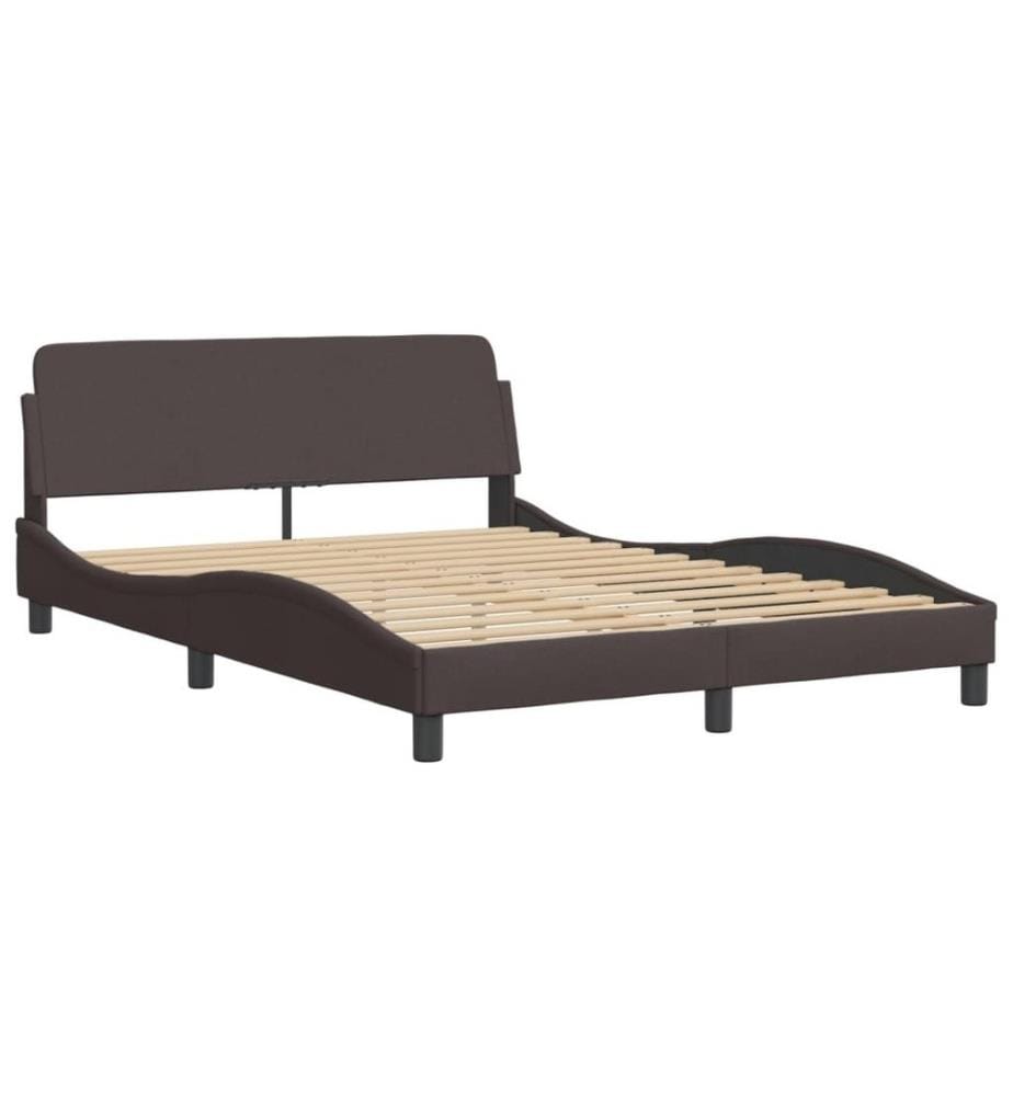 Bettgestell mit Kopfteil Dunkelbraun 140x200 cm Stoff