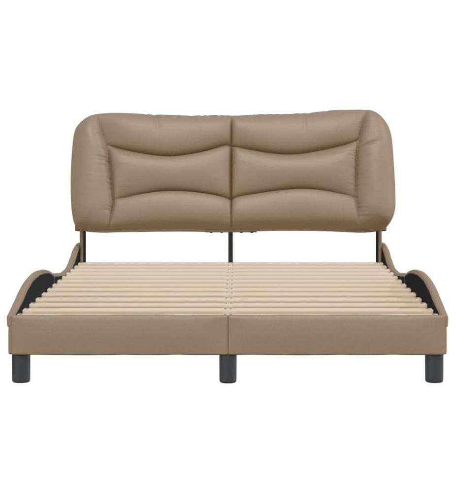 Bettgestell mit Kopfteil Cappuccino-Braun 140x200 cm Kunstleder