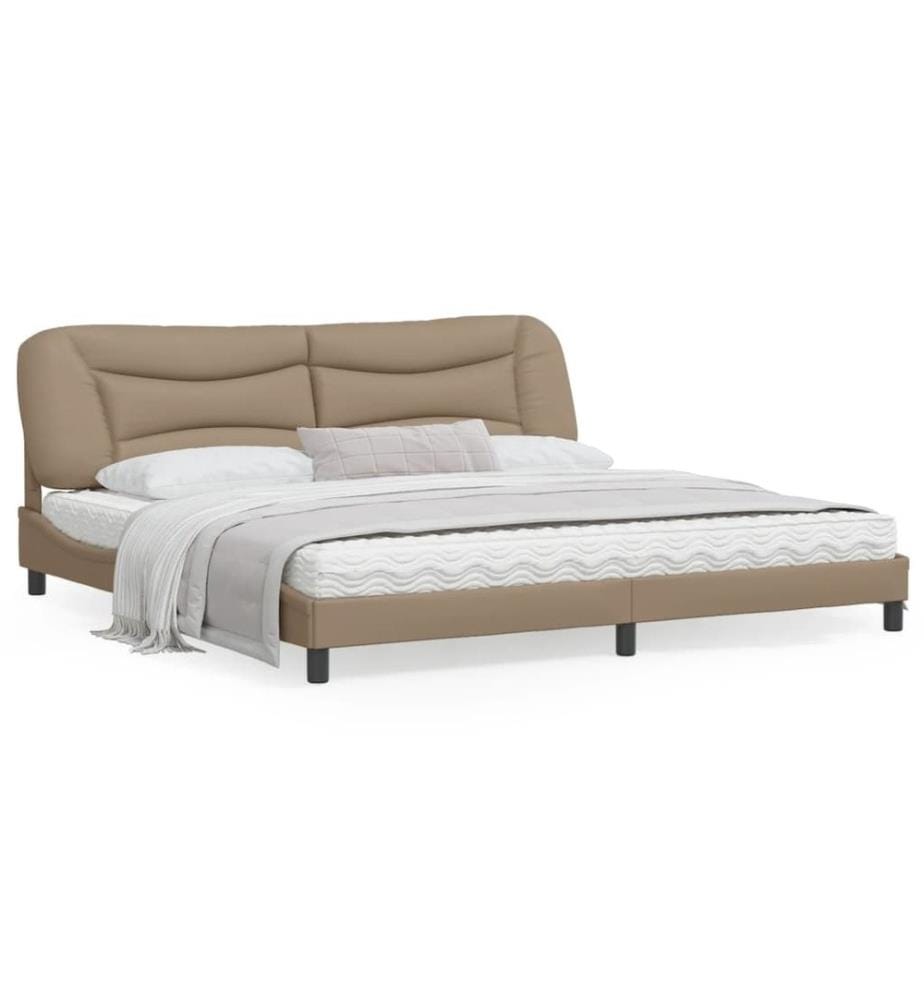 Bettgestell mit Kopfteil Cappuccino-Braun 200x200 cm Kunstleder