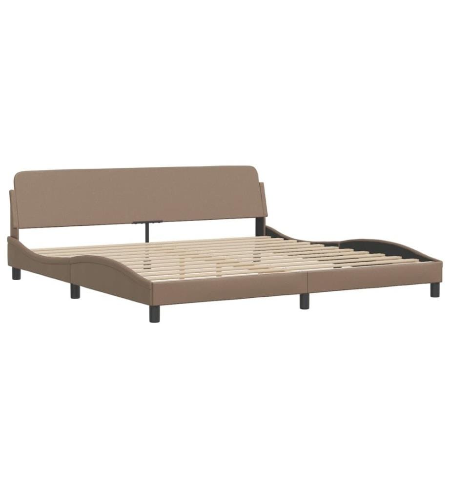 Bettgestell mit Kopfteil Cappuccino-Braun 200x200 cm Kunstleder