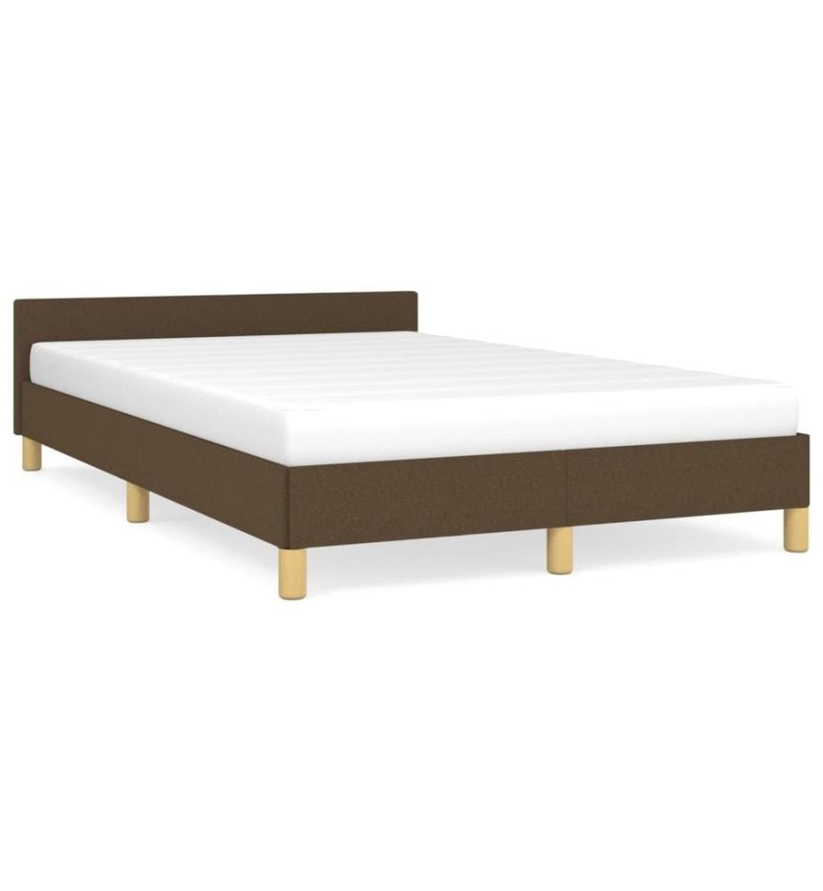 Bettgestell mit Kopfteil Dunkelbraun 120x190 cm Stoff