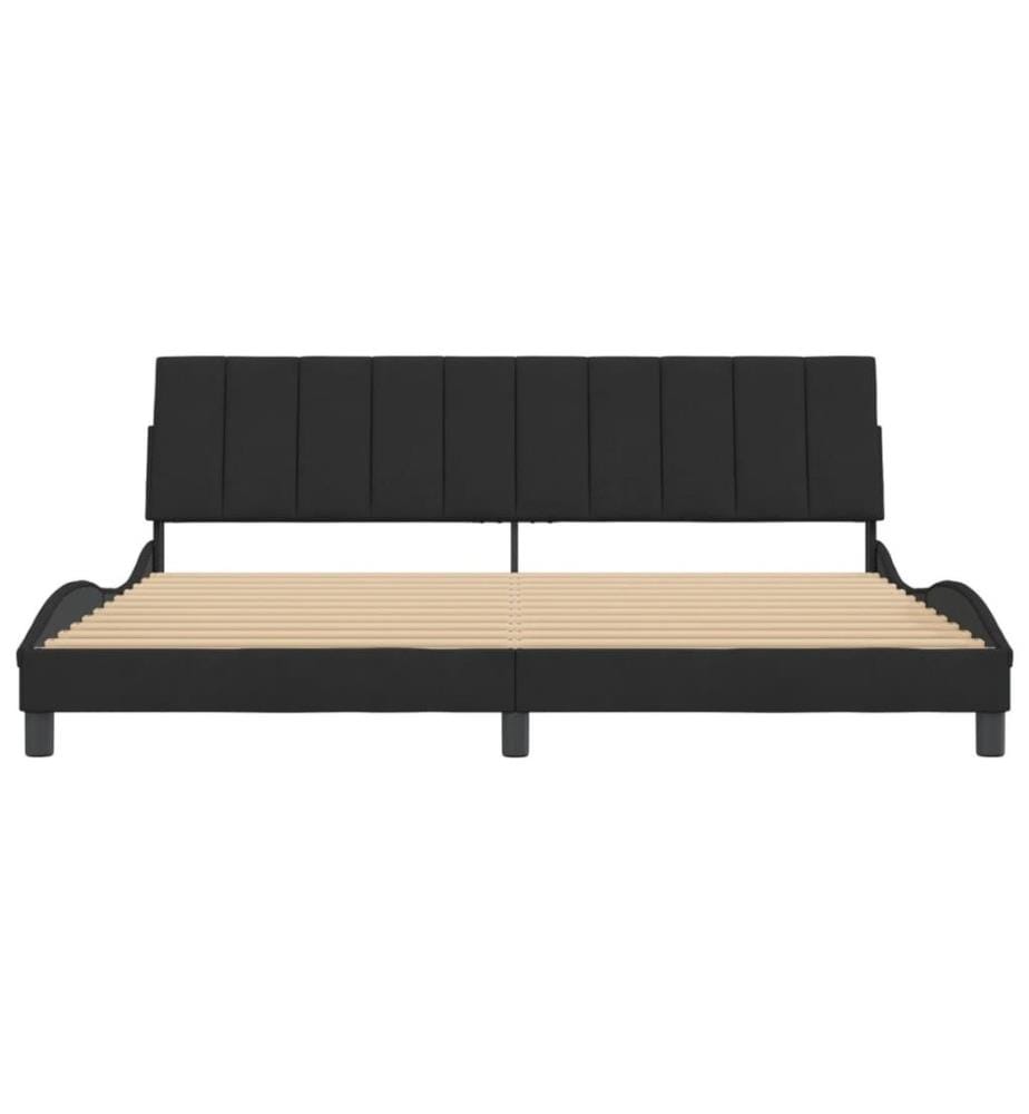 Bettgestell mit Kopfteil Schwarz 200x200 cm Samt