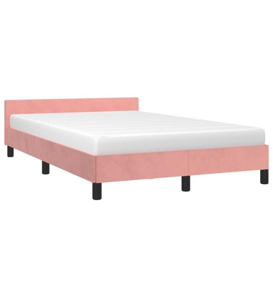 Bettgestell mit Kopfteil Rosa 120x190 cm Samt