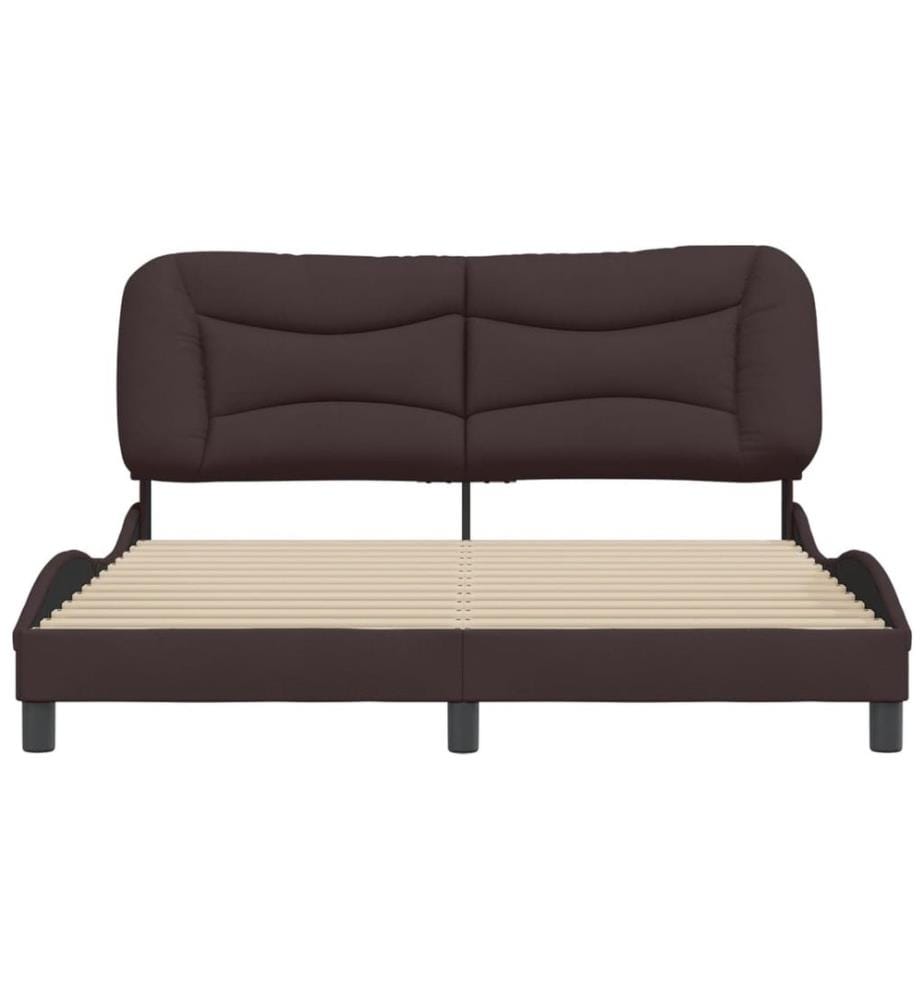 Bettgestell mit Kopfteil Dunkelbraun 160x200 cm Stoff