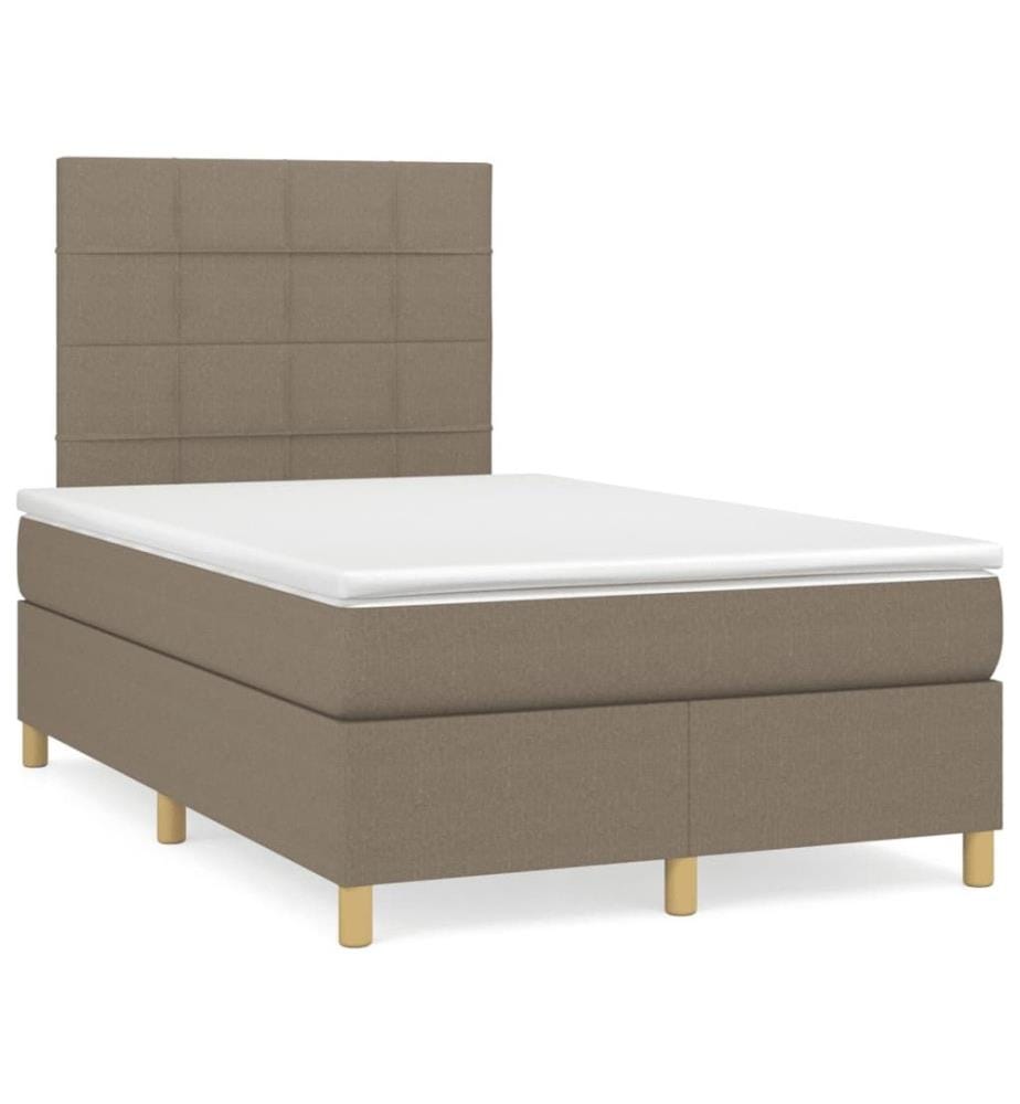 Boxspringbett mit Matratze & LED Taupe 120x190 cm Stoff