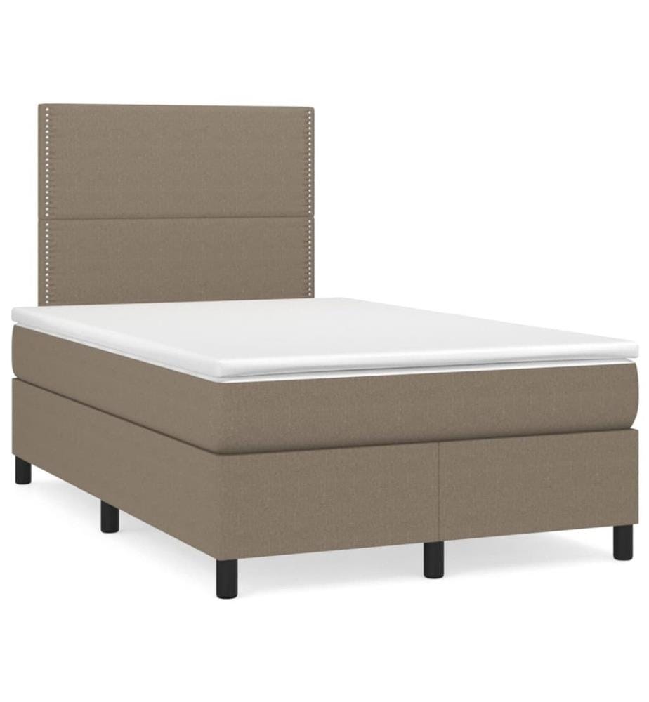 Boxspringbett mit Matratze & LED Taupe 120x190 cm Stoff