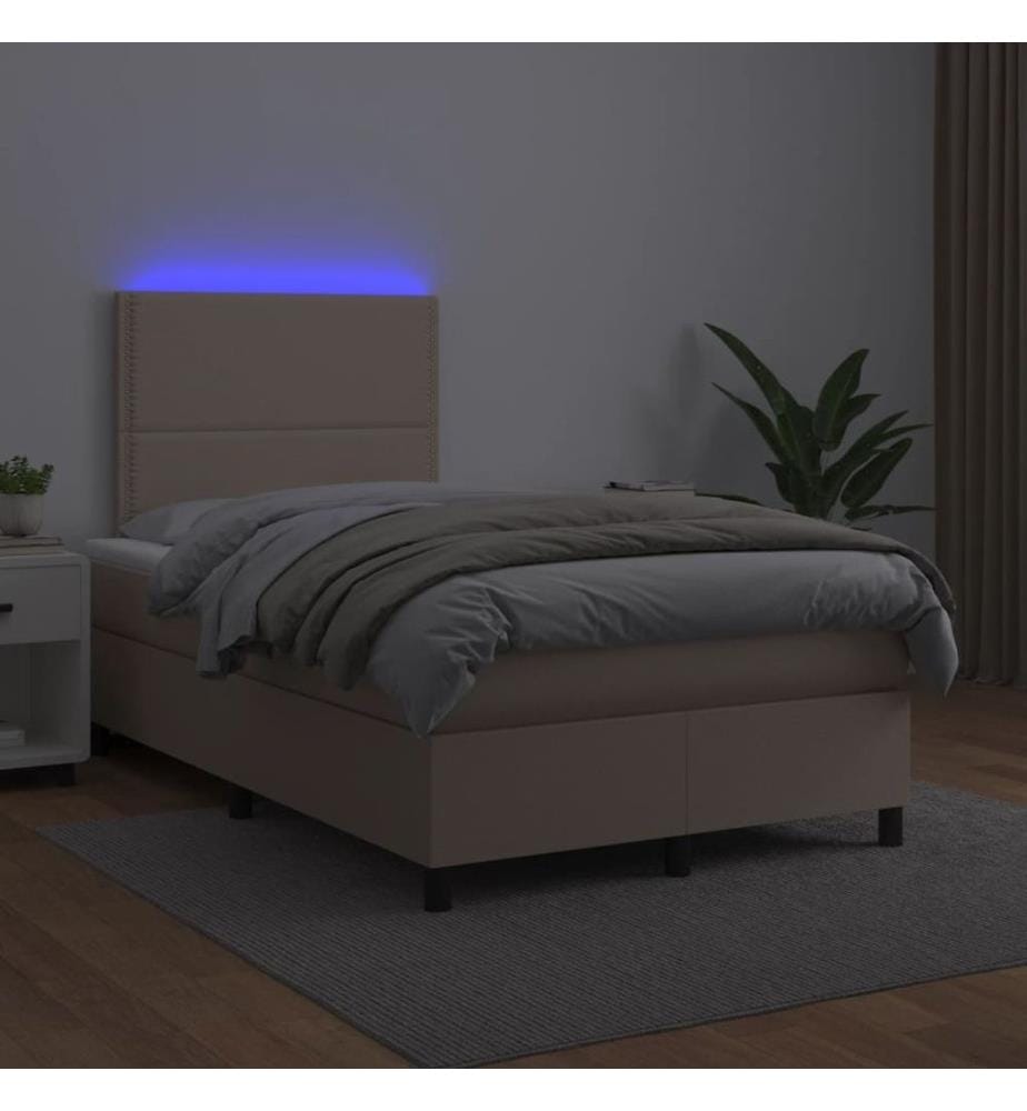 Boxspringbett mit Matratze & LED Cappuccino-Braun 120x190 cm