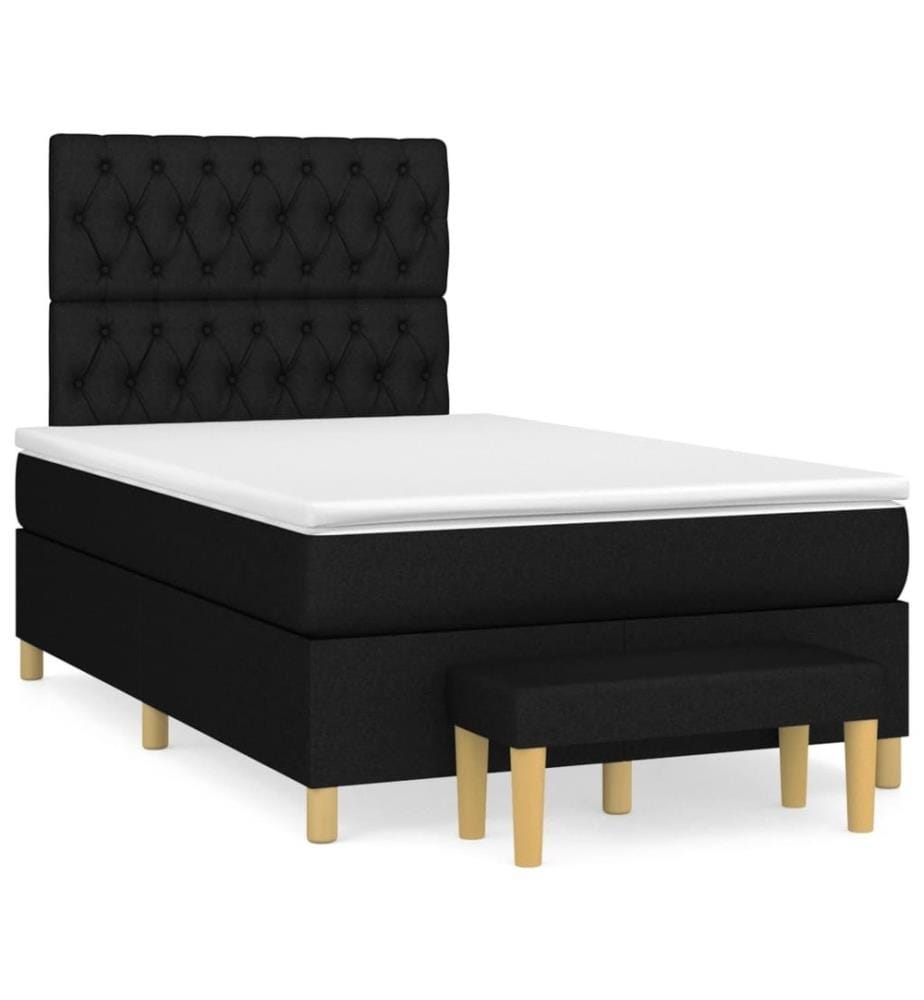 Boxspringbett mit Matratze Schwarz 120x190 cm Stoff