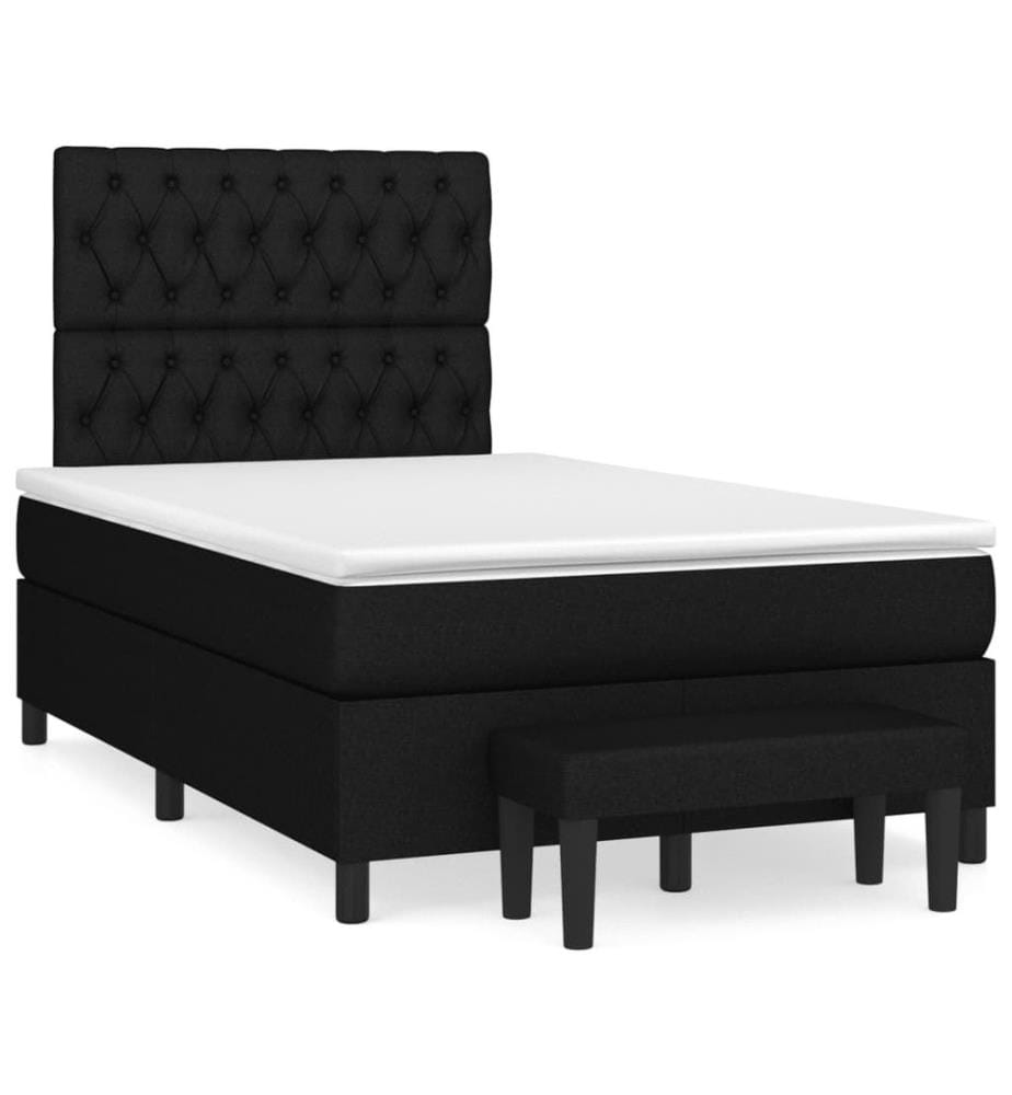 Boxspringbett mit Matratze Schwarz 120x190 cm Stoff