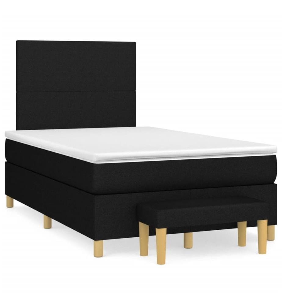 Boxspringbett mit Matratze Schwarz 120x190 cm Stoff