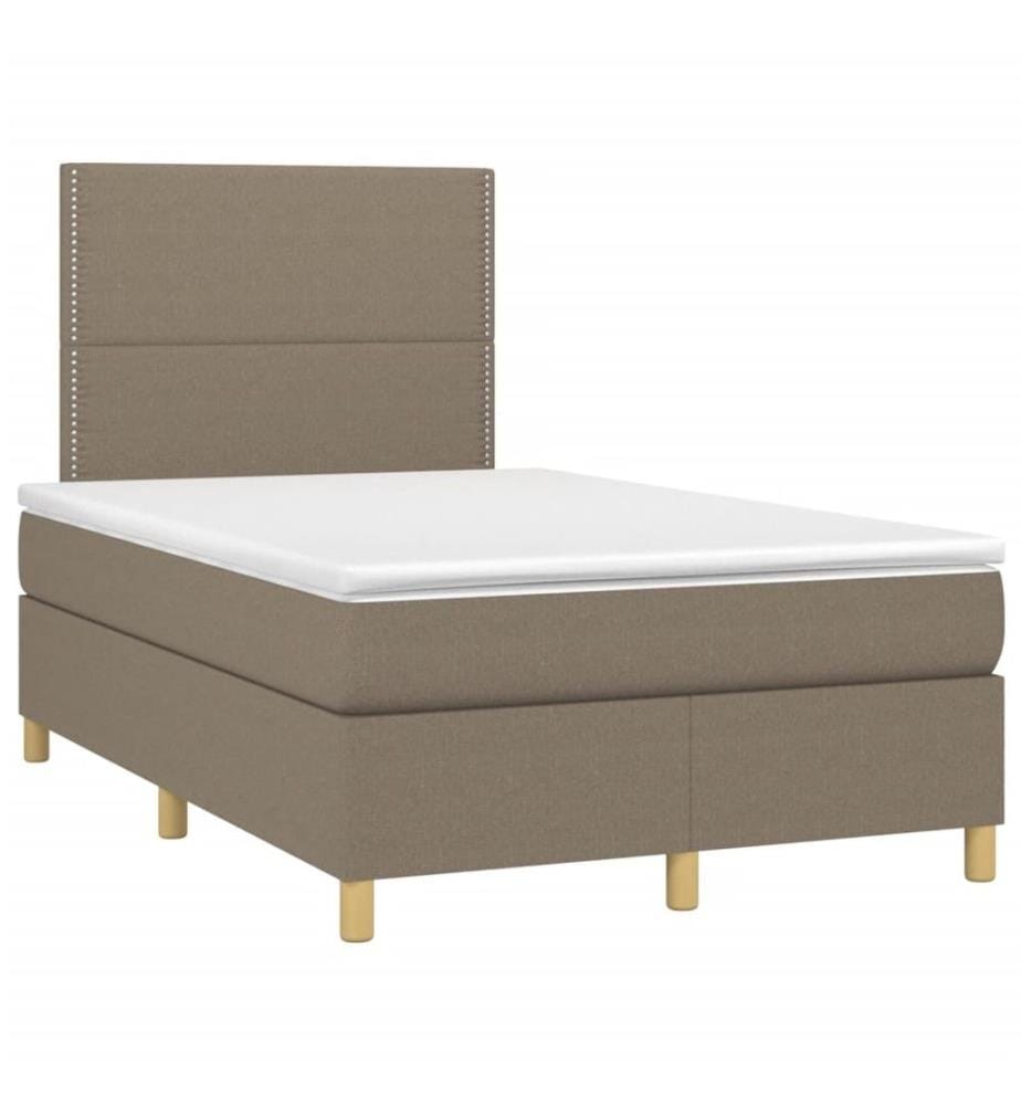Sommier à lattes de lit avec matelas taupe 120x190 cm tissu