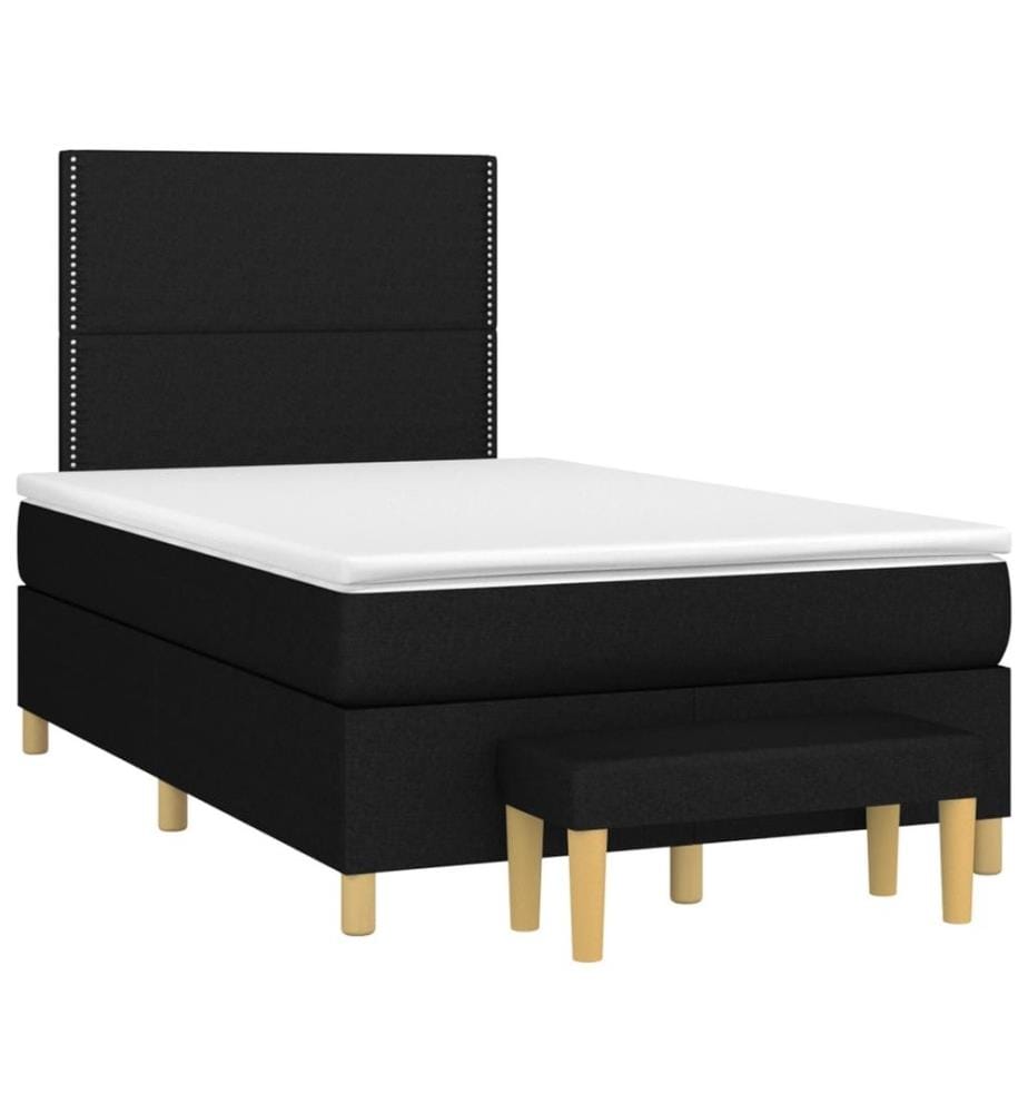 Boxspringbett mit Matratze Schwarz 120x190 cm Stoff