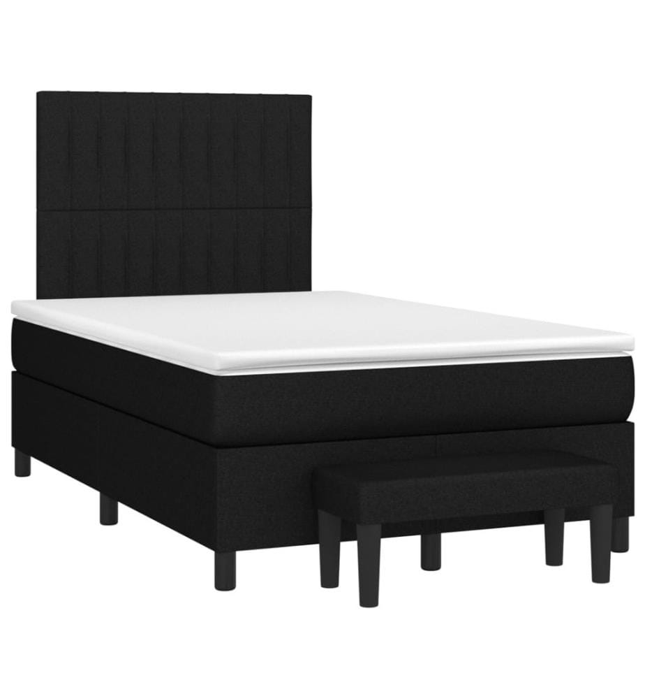 Boxspringbett mit Matratze Schwarz 120x190 cm Stoff