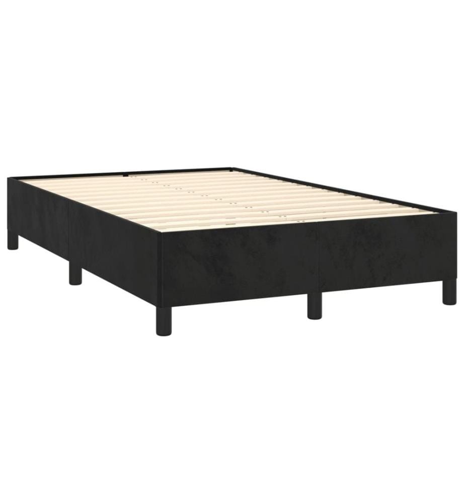 Sommier à lattes de lit avec matelas noir 120x190 cm velours