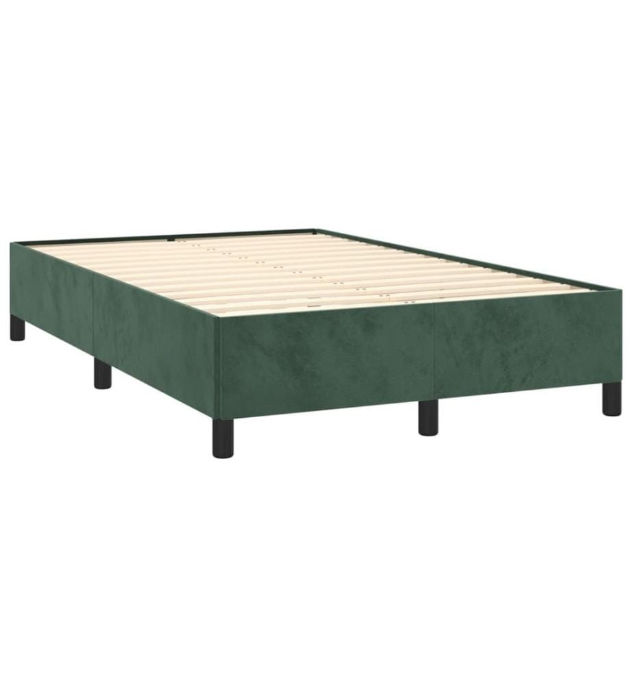 Sommier à lattes de lit avec matelas vert foncé 120x190 cm